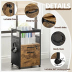 Yaheetech Office File Cabinet with Open Storage Shelf Mobile File Cart