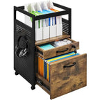 Yaheetech Office File Cabinet with Open Storage Shelf Mobile File Cart