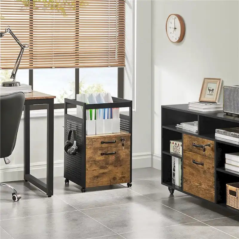 Yaheetech Office File Cabinet with Open Storage Shelf Mobile File Cart