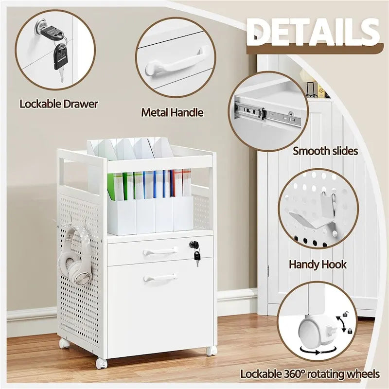 Yaheetech Office File Cabinet with Open Storage Shelf Mobile File Cart