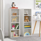 8-Tier Media Tower Rack, CD DVD Slim Storage Cabinet with Adjustable Shelves, Tall Narrow Bookcase Display Bookshelf