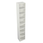 8-Tier Media Tower Rack, CD DVD Slim Storage Cabinet with Adjustable Shelves, Tall Narrow Bookcase Display Bookshelf
