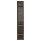 8-Tier Media Tower Rack, CD DVD Slim Storage Cabinet with Adjustable Shelves, Tall Narrow Bookcase Display Bookshelf