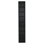 8-Tier Media Tower Rack, CD DVD Slim Storage Cabinet with Adjustable Shelves, Tall Narrow Bookcase Display Bookshelf