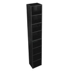 8-Tier Media Tower Rack, CD DVD Slim Storage Cabinet with Adjustable Shelves, Tall Narrow Bookcase Display Bookshelf