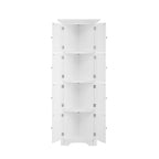 Modern Tall Bathroom Storage Cabinet with Doors and 4 Shelves for Living Room, Kitchen, Office, Bedroom