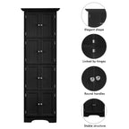 Modern Tall Bathroom Storage Cabinet with Doors and 4 Shelves for Living Room, Kitchen, Office, Bedroom