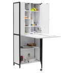 Craft Armoire with Folding Desktop for Crafts, Sewing, Home or Office