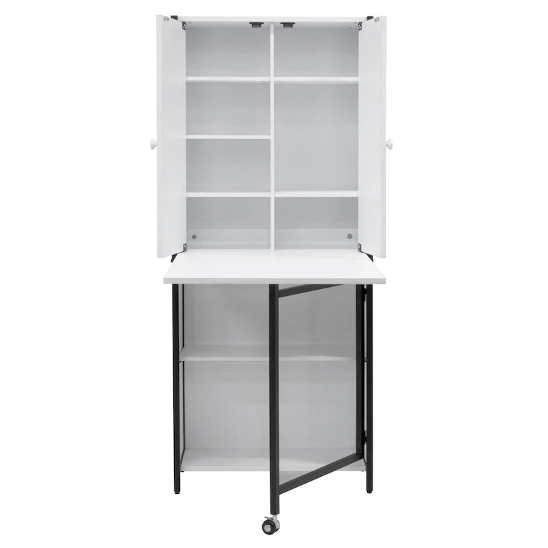 Craft Armoire with Folding Desktop for Crafts, Sewing, Home or Office