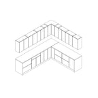 Kitchen Modern Collection White Gloss Color Base Size 10x8,5Ft Wide - 102x120
