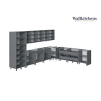 Kitchen Regal Collection White Matte Color Base Size 13Ft Wide - 156x127
