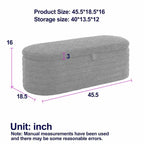Storage Ottoman Bench Upholstered Storage Bench End of Bed Stool w/Safety Hinge