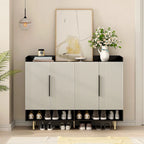 Shoe Cabinet with 4 Doors Large Modern Shoe Storage Organizer Cabinet with Adjustable Shelves