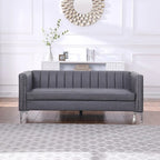 Morden Fort Modern 2 Pieces Sofa Set Loveseat and Sofa Couch with Technology Fabric and Metal Legs