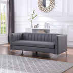 Morden Fort Modern 2 Pieces Sofa Set Loveseat and Sofa Couch with Technology Fabric and Metal Legs