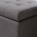 Tufted Linen Fabric Storage Bench by Harper&Bright Designs