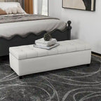 Tufted Linen Fabric Storage Bench by Harper&Bright Designs