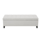 Tufted Linen Fabric Storage Bench by Harper&Bright Designs