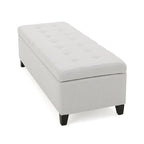 Tufted Linen Fabric Storage Bench by Harper&Bright Designs