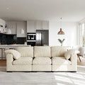 86.61 Modern Farmhouse Deep 3-Seater Sofa, Track Arm Couch, Linen Fabric Sofa