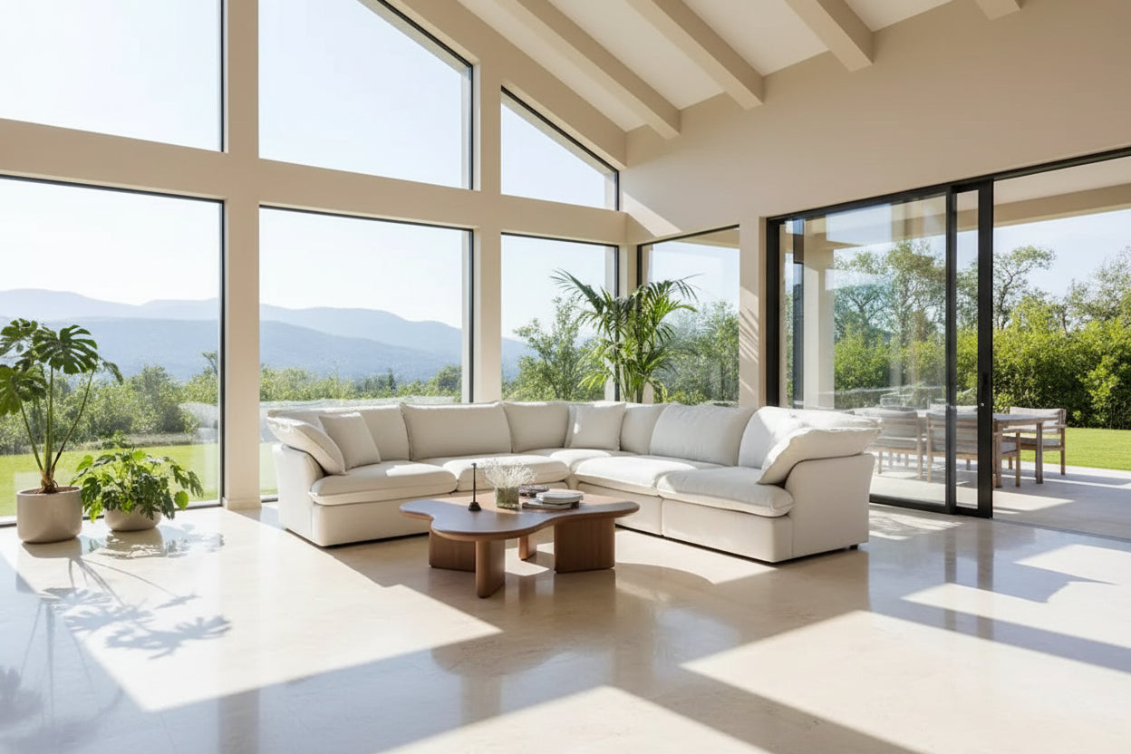 5-Seat Modern V Shape Sectional Couch for Living Room