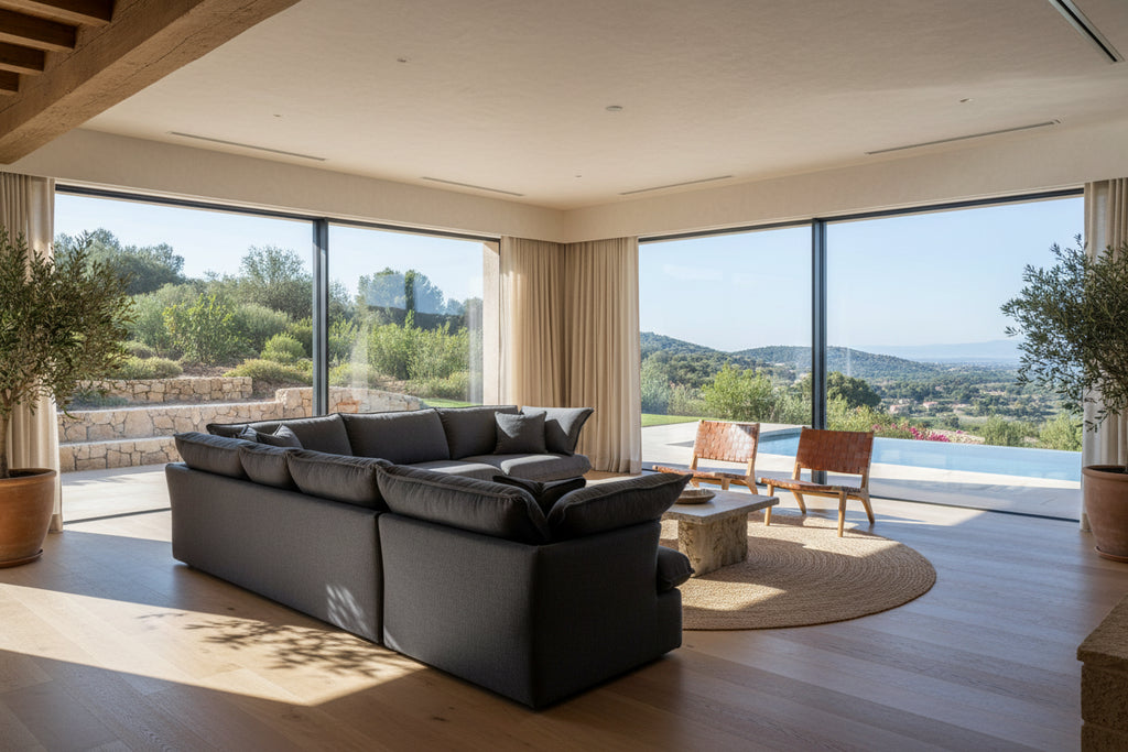 5-Seat Modern V Shape Sectional Couch for Living Room