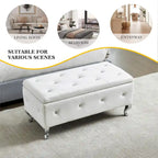 PU Leather Upholstered Ottoman with Storage