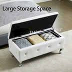 PU Leather Upholstered Ottoman with Storage