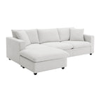 Modern Sectional Sofa,L-shaped Couch Set with 2 Free pillows,4-seat Polyester Fabric Couch Set with Convertible Ottoman