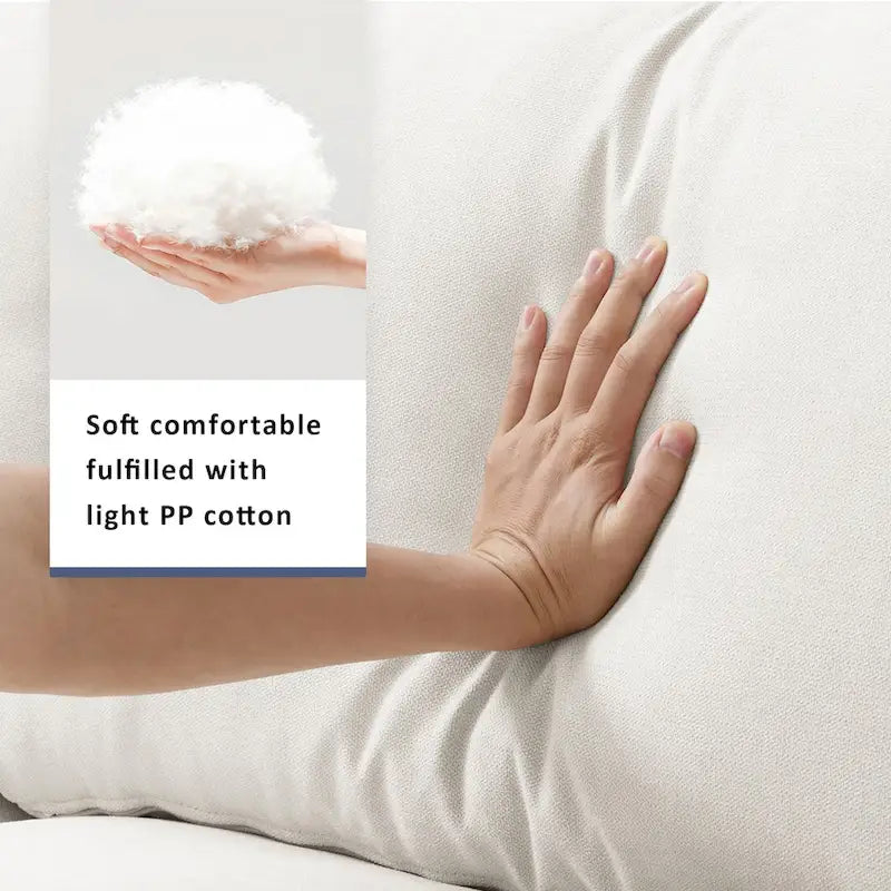 Modern Sectional Sofa,L-shaped Couch Set with 2 Free pillows,4-seat Polyester Fabric Couch Set with Convertible Ottoman