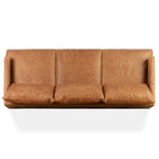 88" Italian Leather Sofa with Walnut Legs - 3 Seater