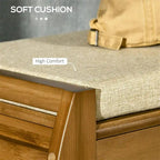 Shoe Bench with Storage Cabinets - 12.5D x 40.25W x 18.25H