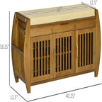 Shoe Bench with Storage Cabinets - 12.5D x 40.25W x 18.25H