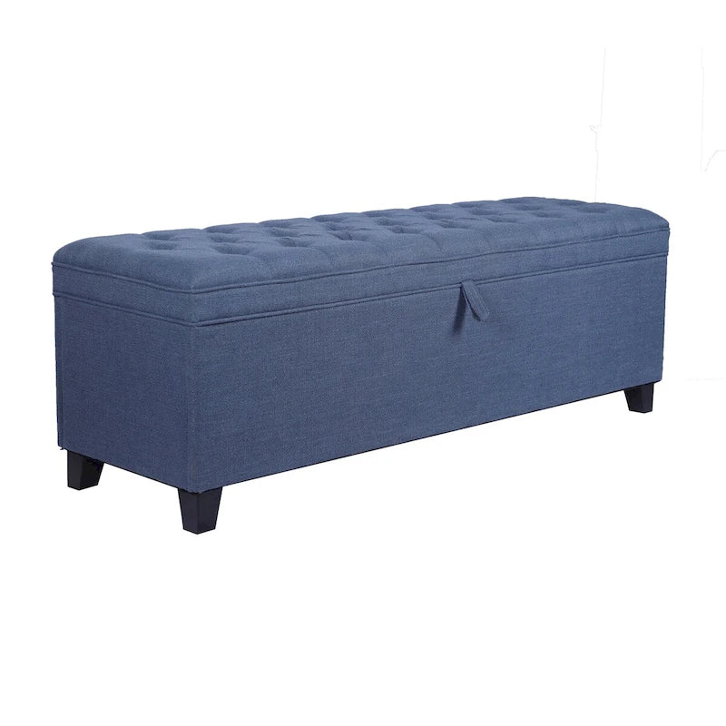 55.3 Inch Extra Long Storage Ottoman Entryway Bench with Flip Top Storage Chest with Padded Seat Bed End Stool for Hallway