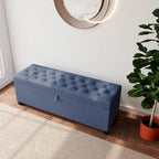 55.3 Inch Extra Long Storage Ottoman Entryway Bench with Flip Top Storage Chest with Padded Seat Bed End Stool for Hallway