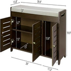 Shoe Storage Bench Shoe Cabinet - 13.7D x 39.4W x 19.9H