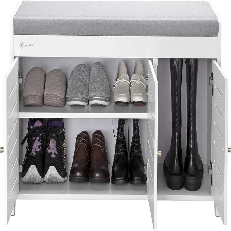 Shoe Storage Bench Shoe Cabinet - 13.7D x 39.4W x 19.9H