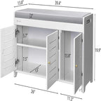 Shoe Storage Bench Shoe Cabinet - 13.7D x 39.4W x 19.9H