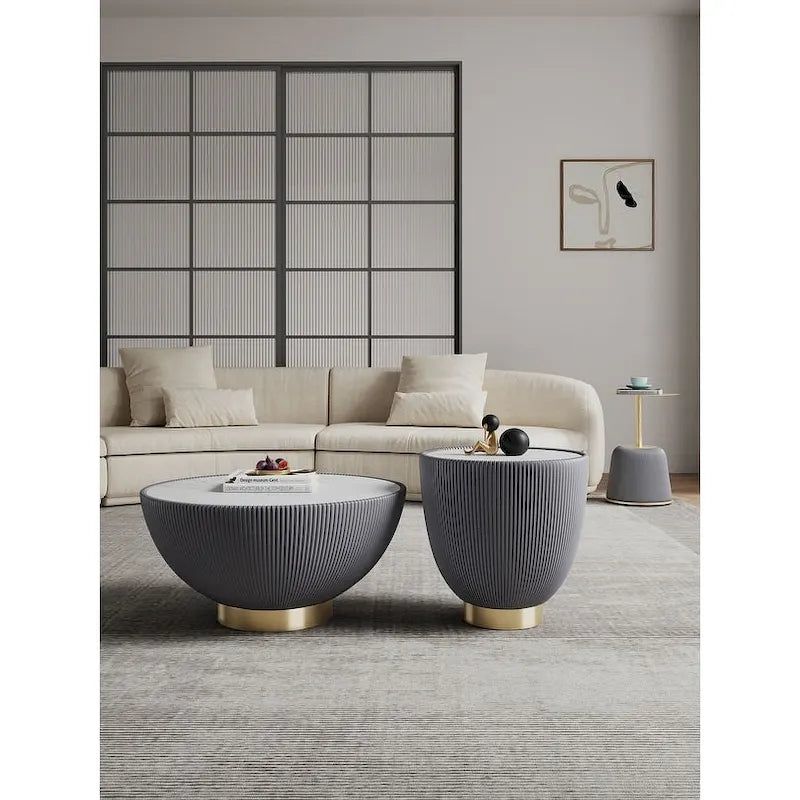 Manhattan Comfort Modern Anderson 2.0 Upholstered 3 Piece Table Set