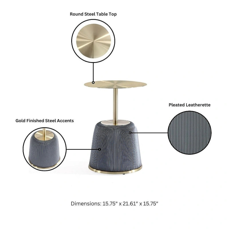 Manhattan Comfort Modern Anderson 2.0 Upholstered 3 Piece Table Set