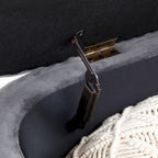 Storage Bench Bedroom Bench,Velvet Oval Upholstered End of Bed Bench with Golden Metal Legs,50 Storage Ottoman Bench