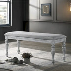 Upholstered Dining Bench with Wood Legs