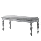 Upholstered Dining Bench with Wood Legs