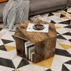 White Hexagonal Coffee Table Set of 2
