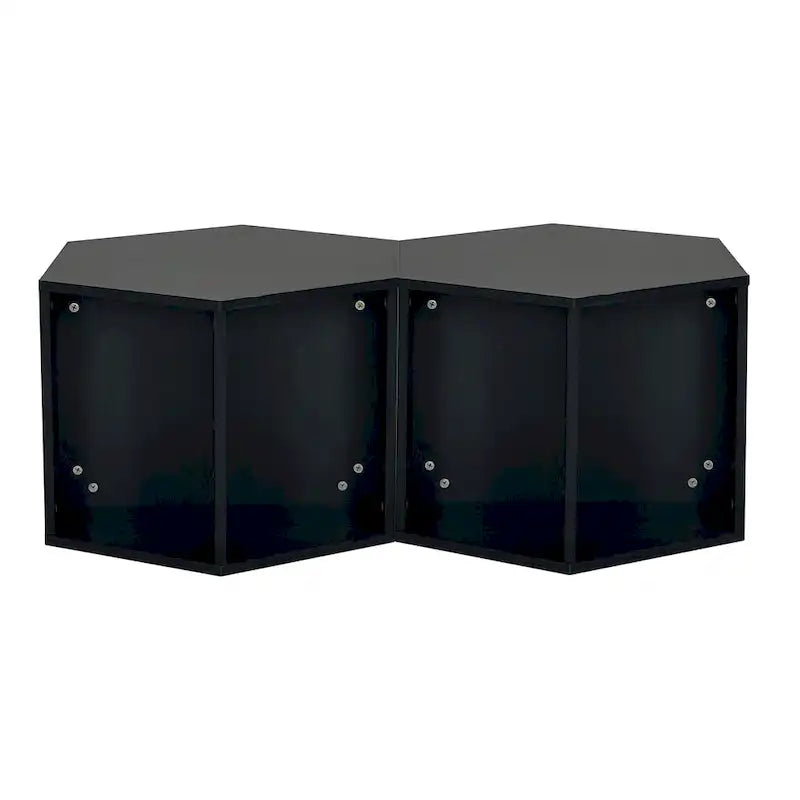 White Hexagonal Coffee Table Set of 2