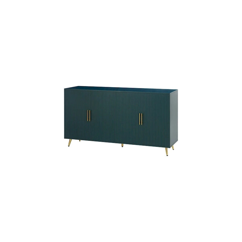 Wood TV Stand with Storage Cabinet & Adjustable Shelves, Media TV Console for Living Room Bedroom(GREEN)