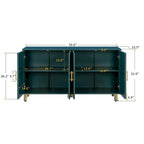 Wood TV Stand with Storage Cabinet & Adjustable Shelves, Media TV Console for Living Room Bedroom(GREEN)