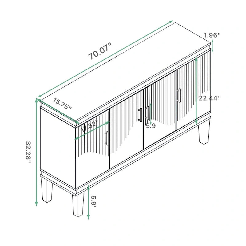 70.07Large Size 4-Door Cabinet