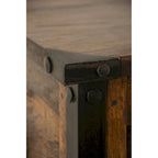 Handmade Solid Reclaimed Barn Wood & Wrought Iron Hardware Trunk or Coffee Table for Indoor 36  Width