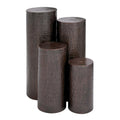 Metal Abstract Tall Slim Pedestal Table with Grooved Shell or Hammered Design - Set of 4 Brown - Roche River Decor